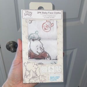 Disney 3 pack Baby Face Cloths - White and Brown